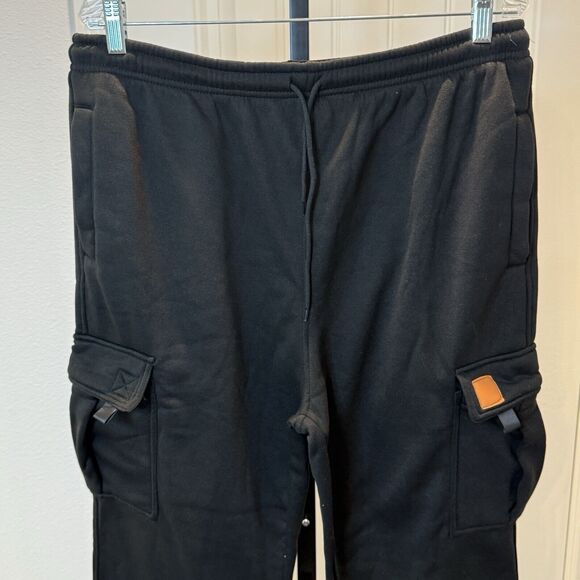 Men's Heavyweight Fleece Cargo Sweatpants Loose Fit Open Bottom Sweat Pants XL - Picture 3 of 16